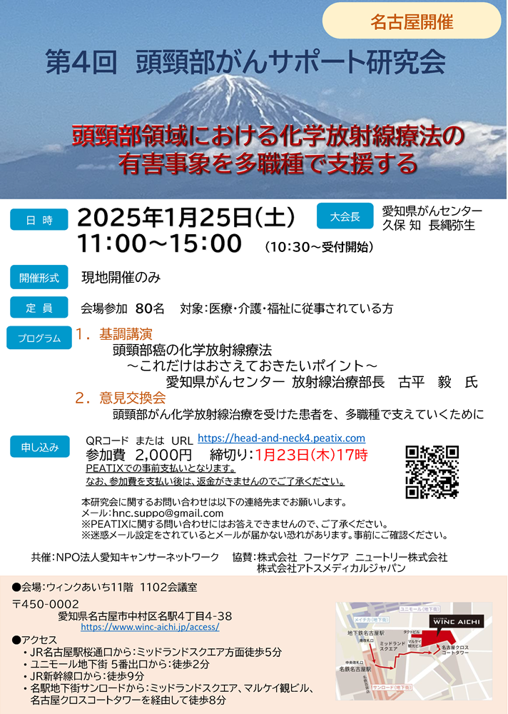 第4回頭頚部がんサポート研究会（2025.1.25開催）